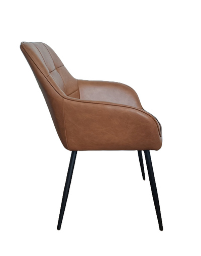 Nolan Armchair Square Cognac Fpu in room