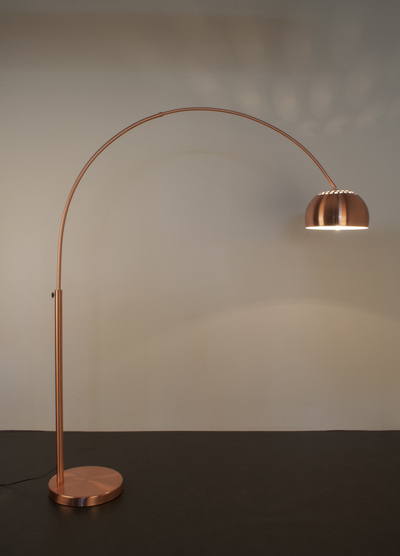 Floor Lamp Metal Bow Copper in room
