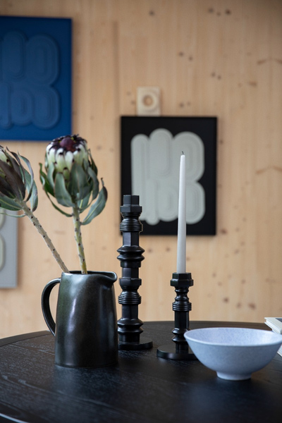 Candle Holder Totem S Black in room