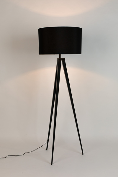 Floor Lamp Tripod Black in room